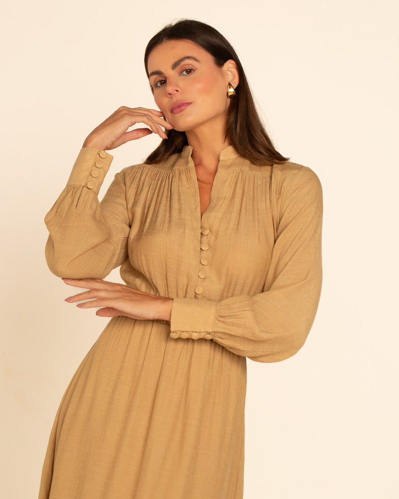 Vestido Longo Joana Bege