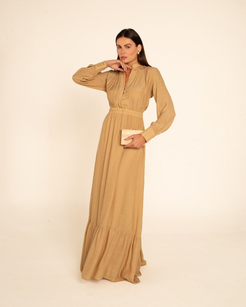 Vestido Longo Joana Bege