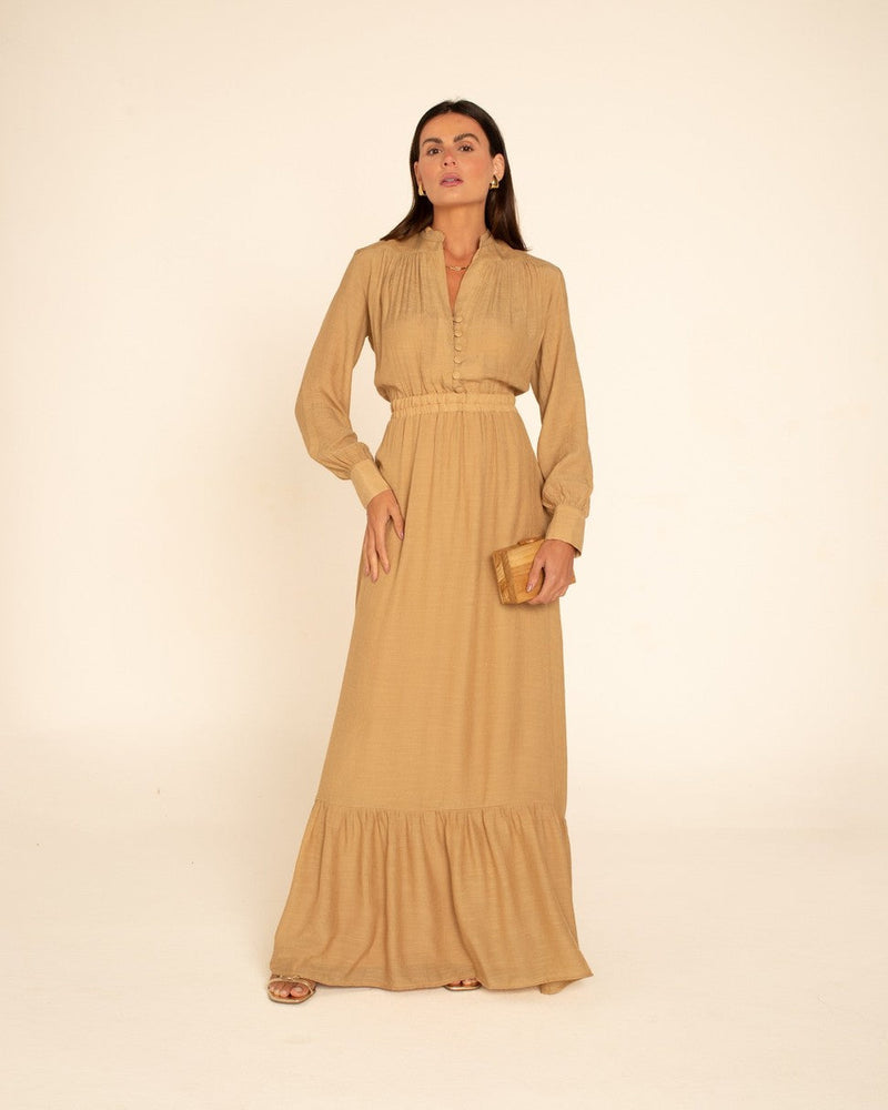Vestido Longo Joana Bege