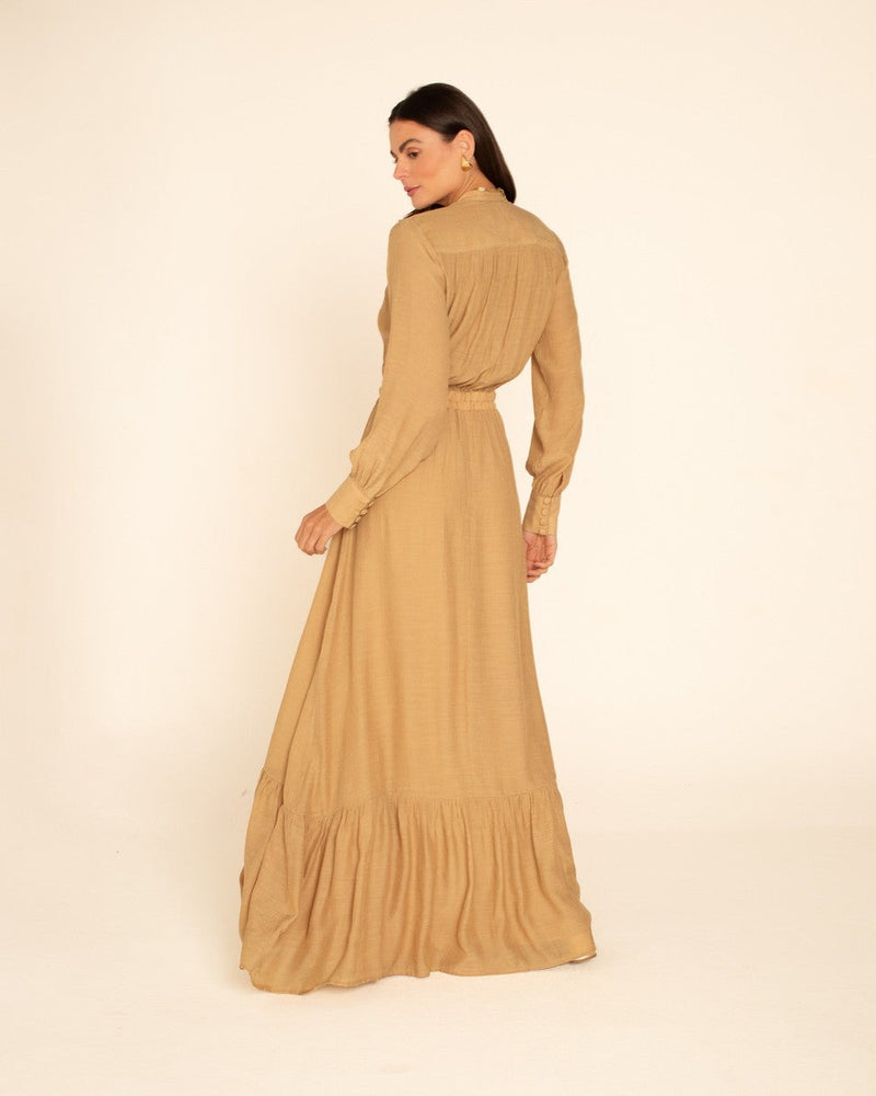 Vestido Longo Joana Bege