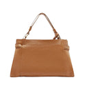 Bolsa Tote Marrom Couro Legítimo Grande Tiras Laterais