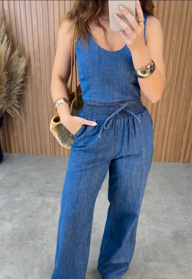 Conjunto Pantalona Blusa + Calça