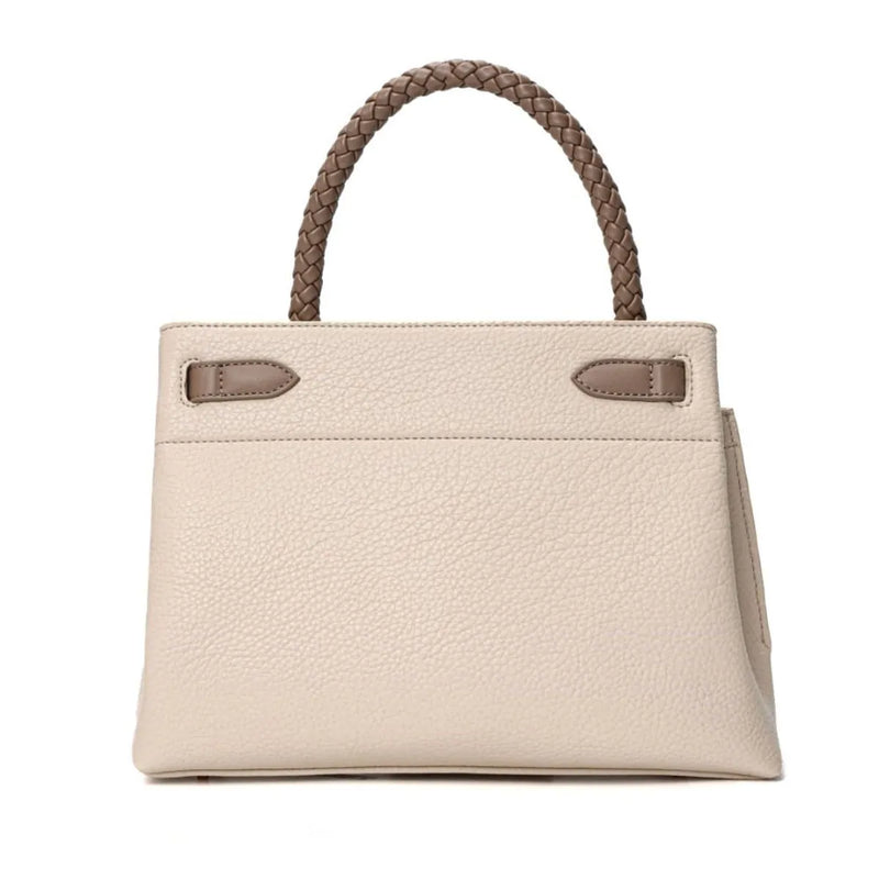 Bolsa Tote Floater Bege Alça Dupla Couro Legítimo