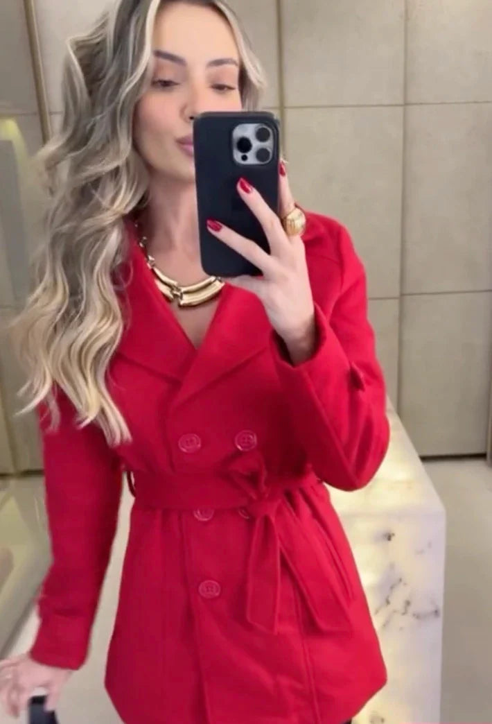 Casaco em lã batida