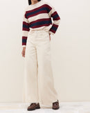 Suéter de Tricot Listrado - Bege