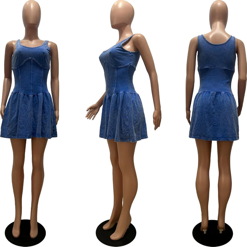 Vestido de Alças Curto com Babados