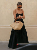 Vestido Longo Liso com Costas Nuas