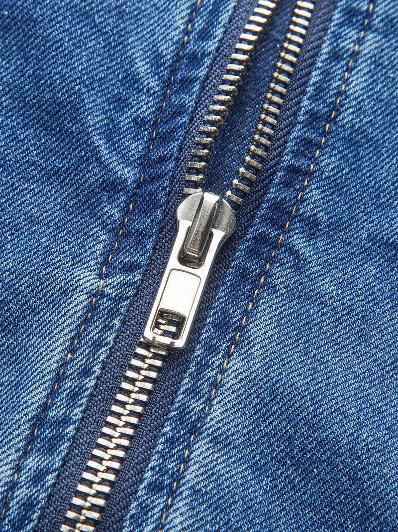 Vestido Jeans com Gola Coração