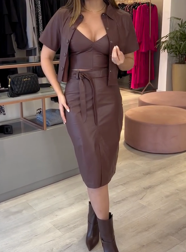 Conjunto Euforia 3 peças couro legítimo