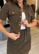 Conjunto Emilia Canelado Colete + Saia