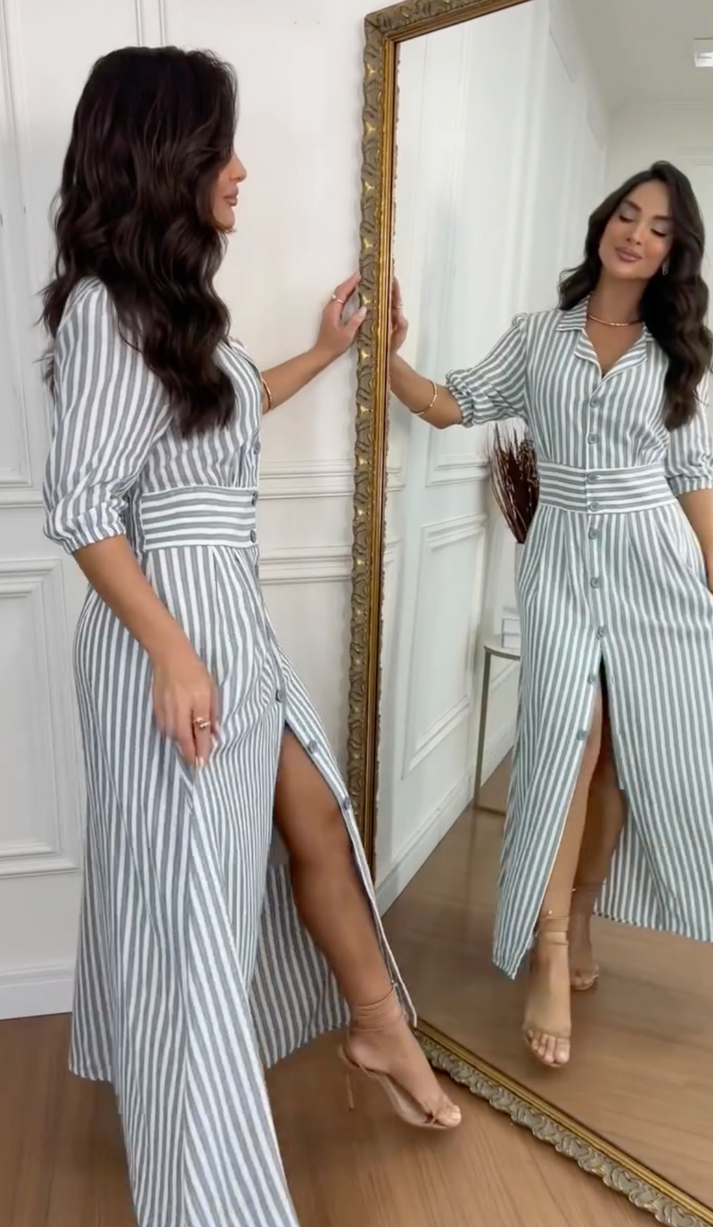 Vestido Botões Jordana Lurex