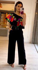 Conjunto Lorena Cropped e Calça Pantalona