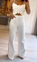 Conjunto Mariana Cropped Borboleta e Calça Pantalo