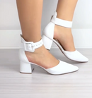 Scarpin Branco de Couro Legítimo