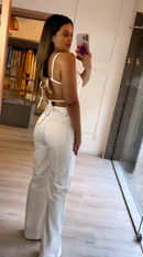 Conjunto Mariana Cropped Borboleta e Calça Pantalo