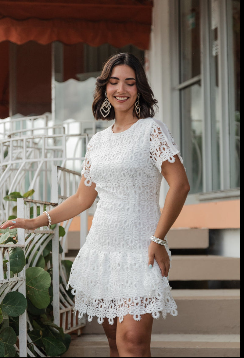 Vestido Mindy em Renda Branco