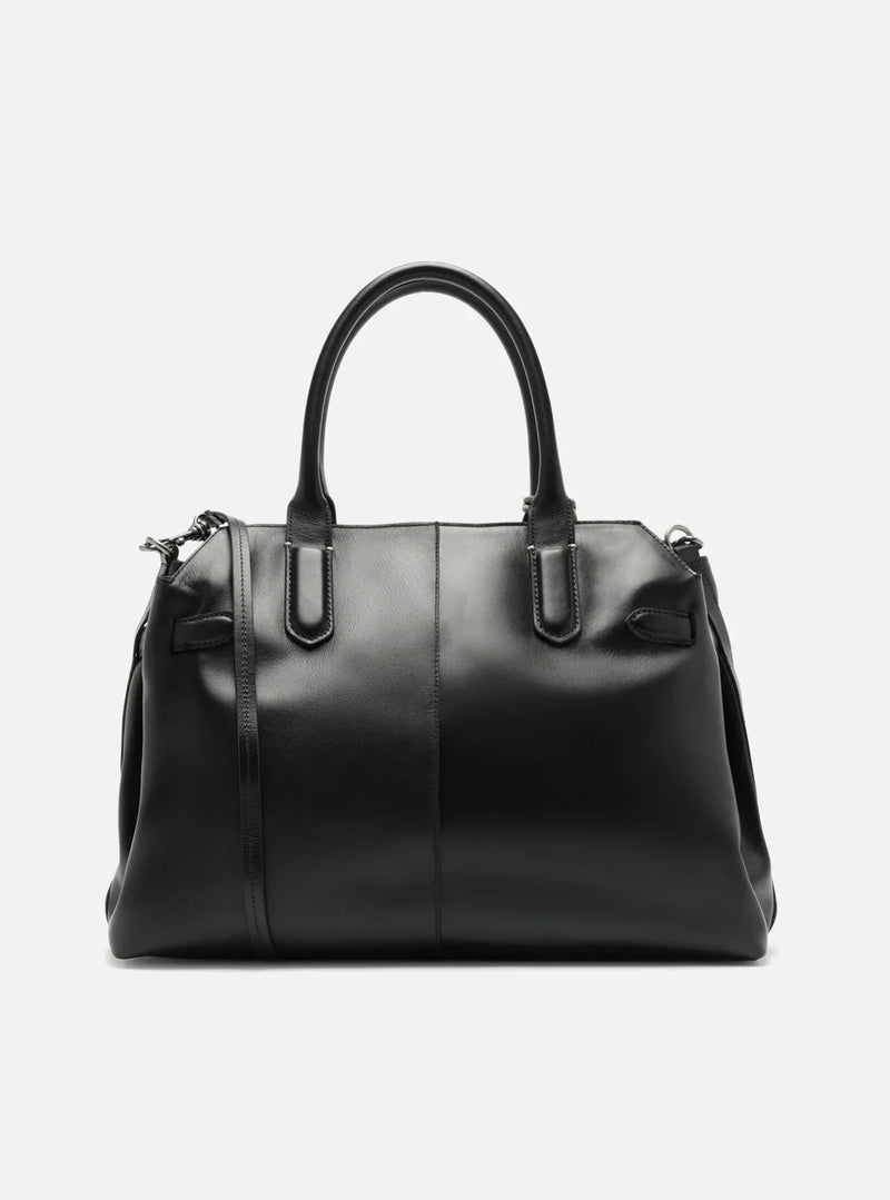 Bolsa Tote Preta Couro Legítimo