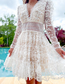 Vestido curto de renda Willow