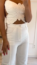 Conjunto Mariana Cropped Borboleta e Calça Pantalo