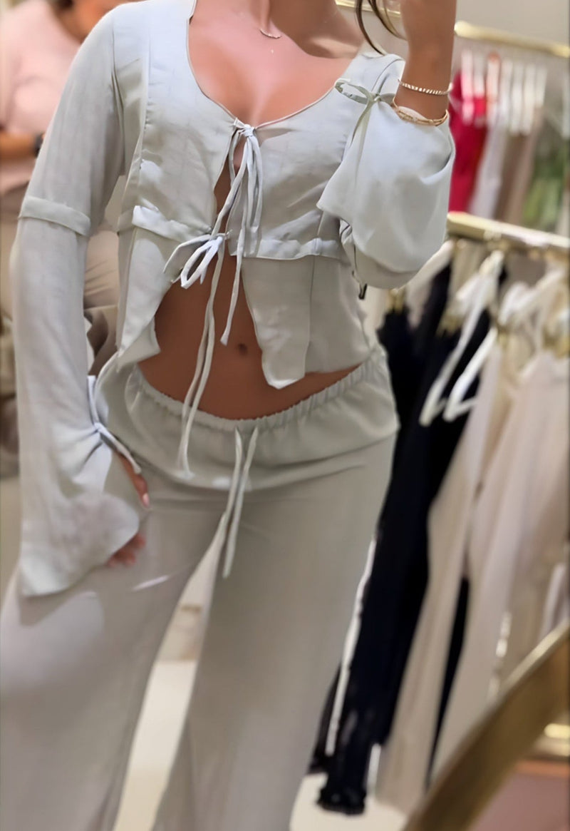 Conjunto Feminino Milena – Tecido Leve com Amarração