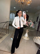 Casaco Paris Lux – Tricot com Pele Sintética Elegante