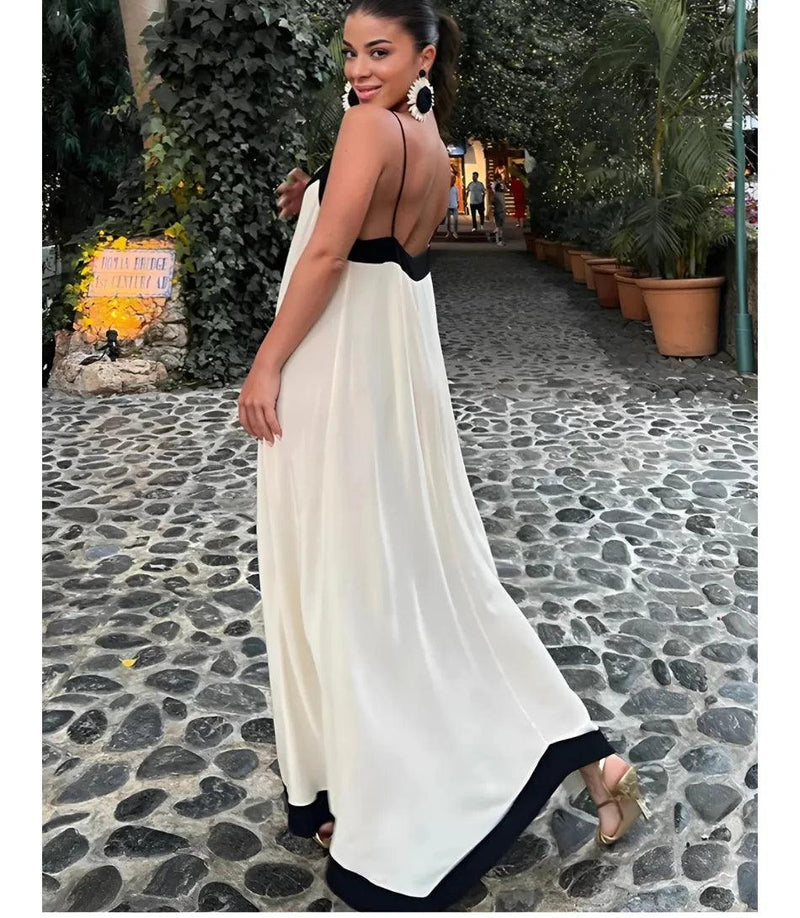 Vestido Longo Elegante Boho com Alças Finas