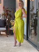 VESTIDO VERDE SATIN
