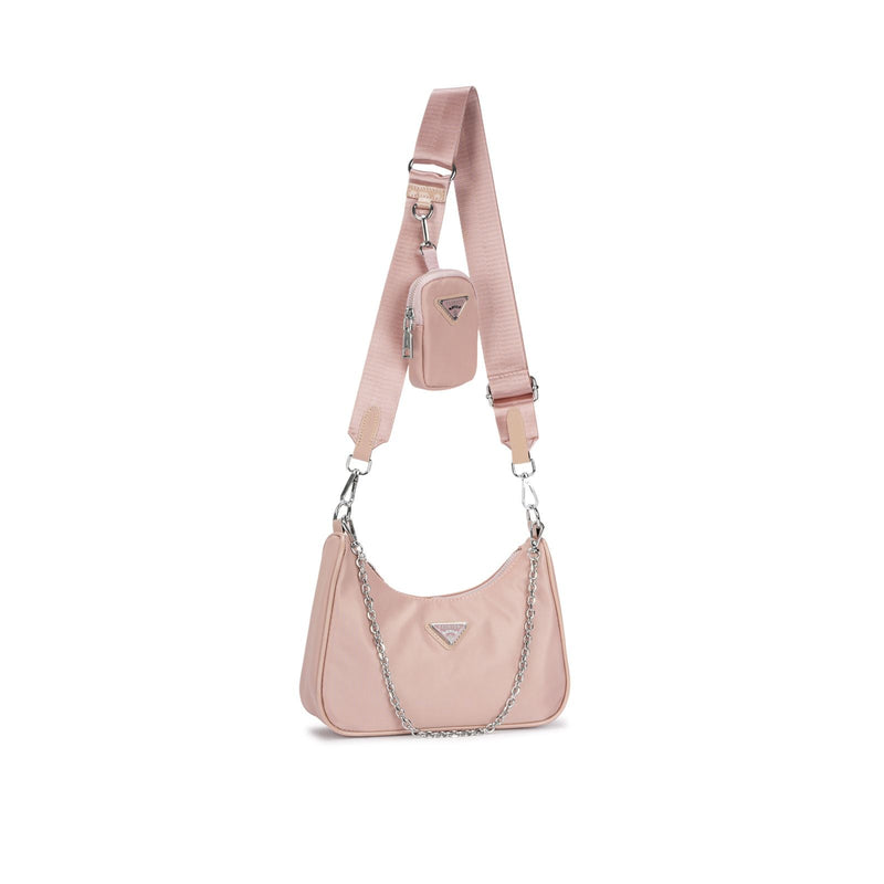 Bolsa Transversal Nylon com Alça Larga e Porta-Moedas