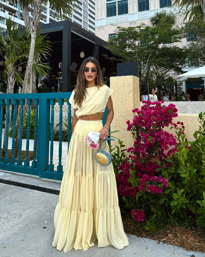 Vestido Longo Aliona– Amarelo Pastel