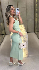 Conjunto Cindy | Blusa e Saia Midi - Verde