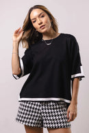Conjunto Feminino Tricot Modal Blusa Oversized e Calça Wide com Fenda