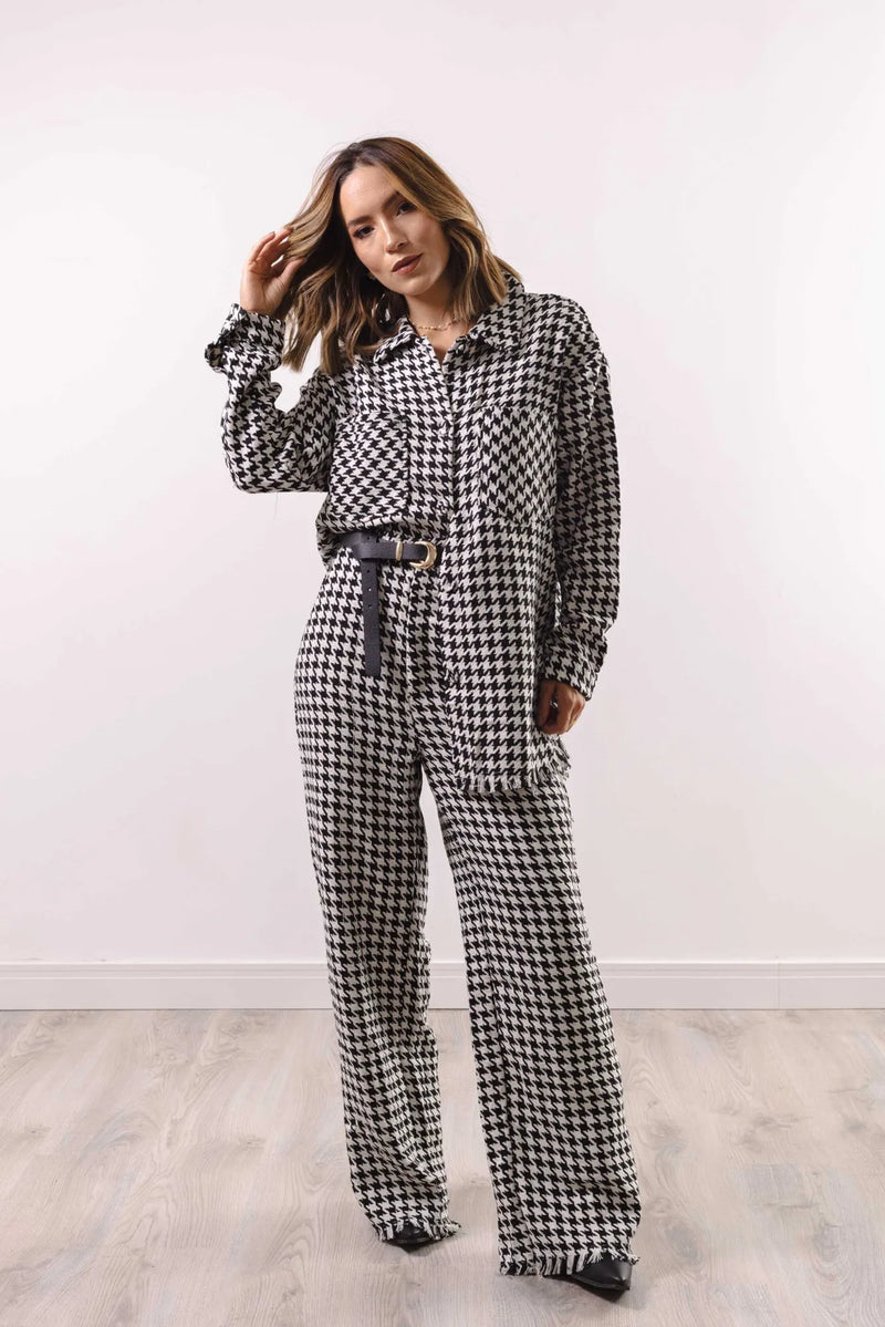 Conjunto Feminino Tweed Calça e Max Camisa