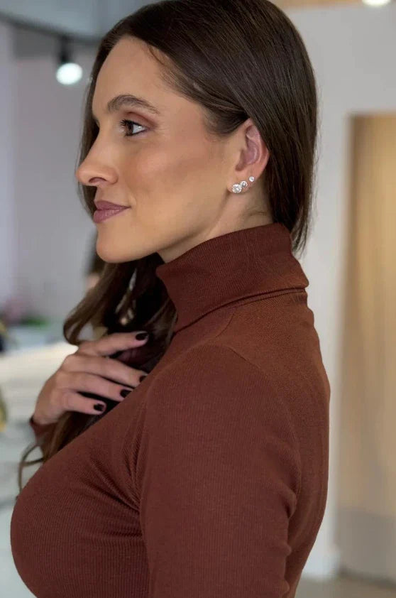 Vestido Midi Canelado com Fenda Virginia