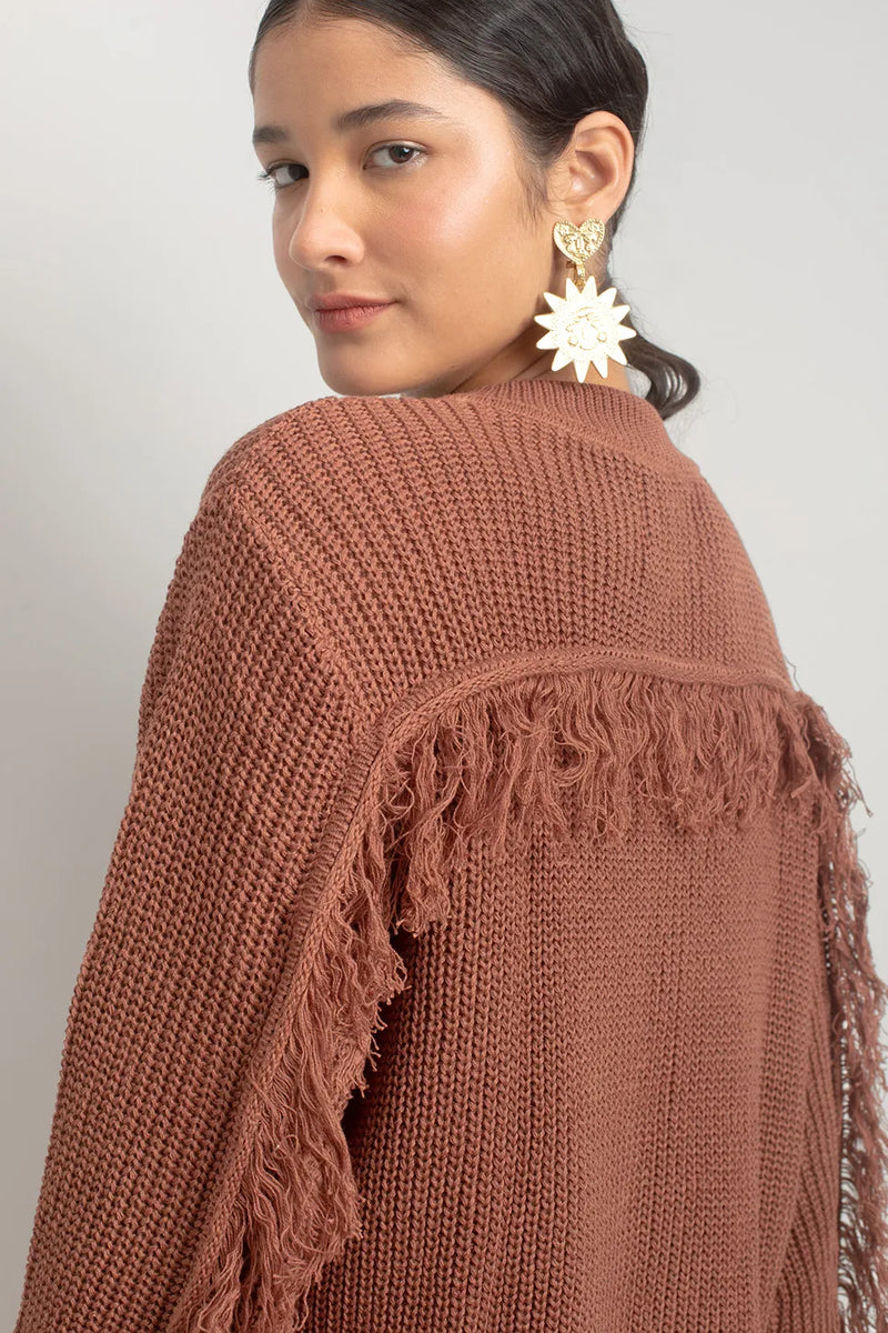 Casaco Tricot Franja Valônia Véras