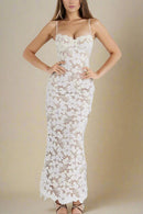 Vestido Longo Bodycon Honor em Renda