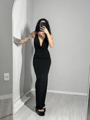 Vestido longo frente única