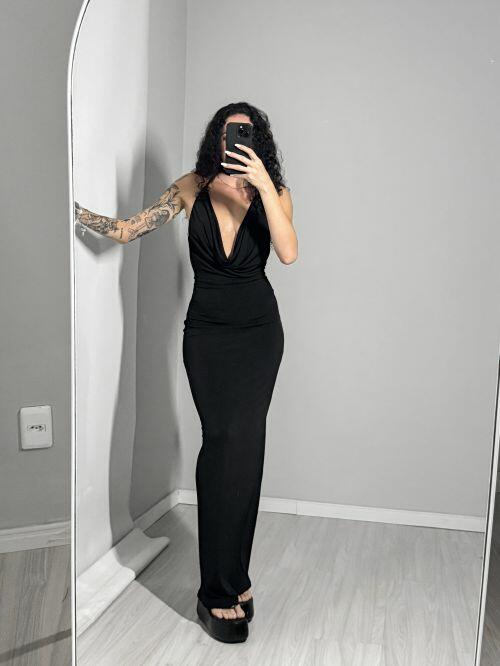 Vestido longo frente única