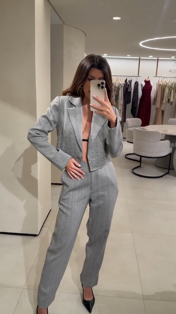 Conjunto Alfaiataria com Strass