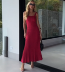 Conjunto Plissado Vermelho atemporal