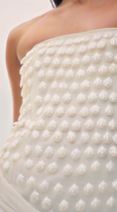 Top Tomara-que-Caia Texturizado em Tule Bordado – Off White