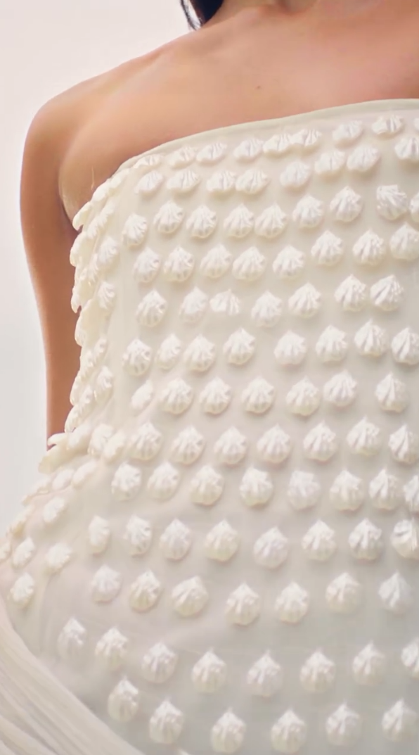 Top Tomara-que-Caia Texturizado em Tule Bordado – Off White