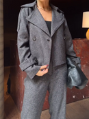 Conjunto Alfaiataria terninho Cinza