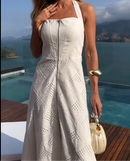 Vestido Midi Laise Branco Estiloso