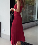 Conjunto Plissado Vermelho atemporal