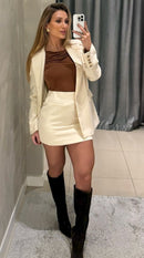 Conjunto white Blusa Terracota