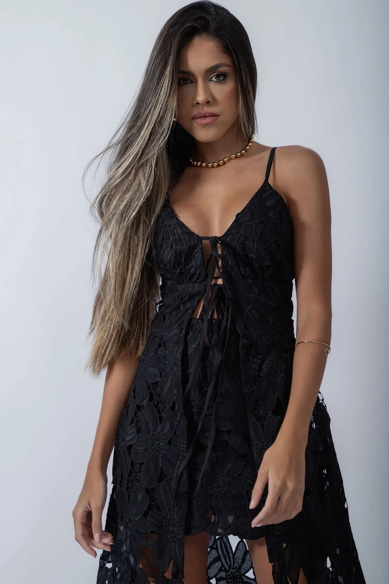 Tunica Laise Algodão Preta