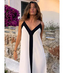 Vestido Longo Elegante Boho com Alças Finas