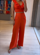 Conjunto Beatriz Cropped e Calça Wide