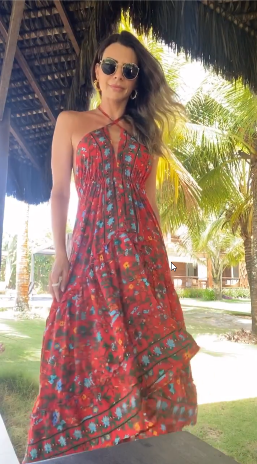 Vestido Longo Flora Tropicália